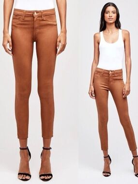 L'AGENCE Margot High Rise Skinny Jean in Java Coated | size 28
